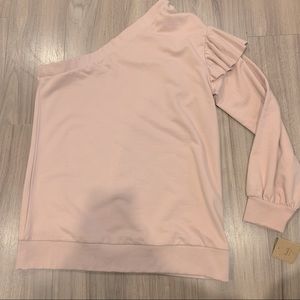 ☀️ 3/$15 Basik by RD Style One Shoulder Ruffle Sweater